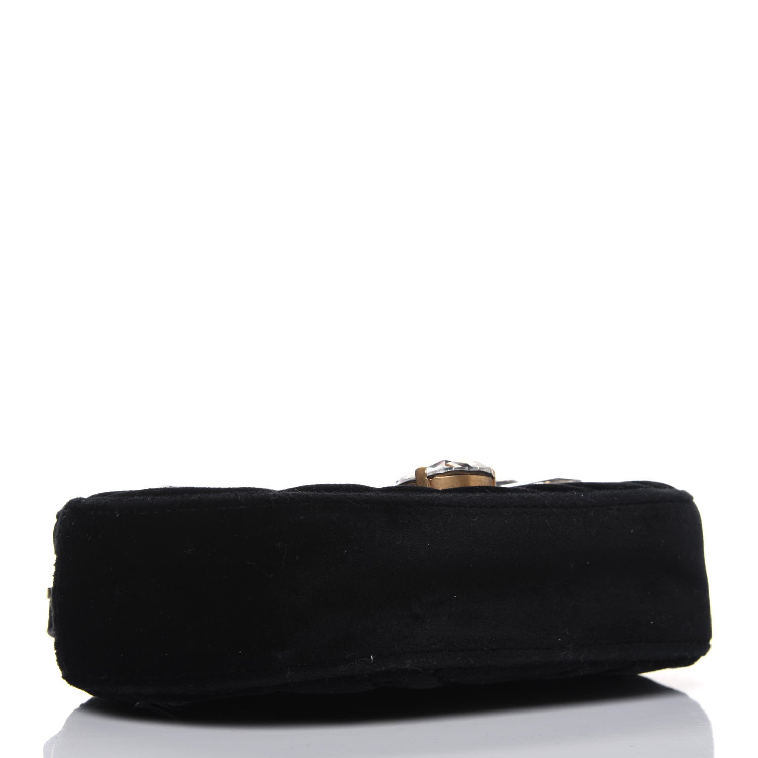 Gucci Velvet Matelasse Marquise Crystals GG Marmont Belt Bag 75 30 Black 5 of 20