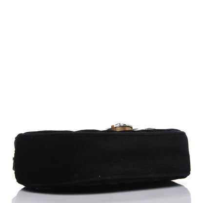 Gucci Velvet Matelasse Marquise Crystals GG Marmont Belt Bag 75 30 Black 5 of 20