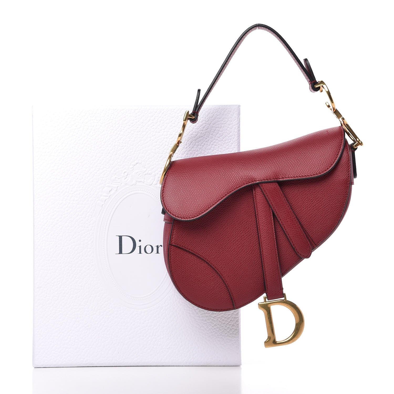 Christian Dior Grained Calfskin Mini Saddle Bag Red 11 of 12