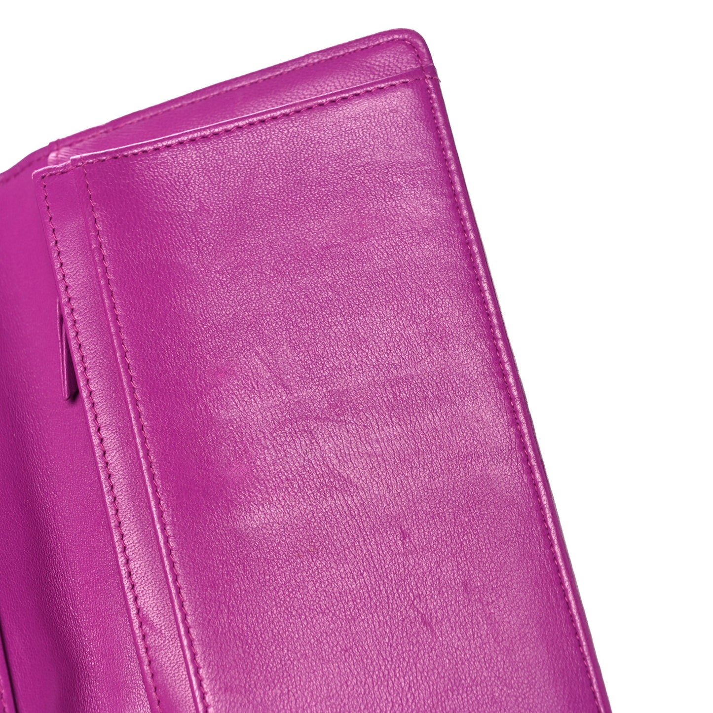 Lambskin Quilted Boy Yen Wallet Pink
