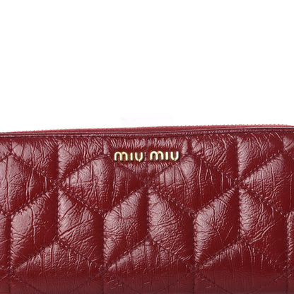 Miu Miu Patent Quilted Zip Around Wallet Burgundy 6 of 7