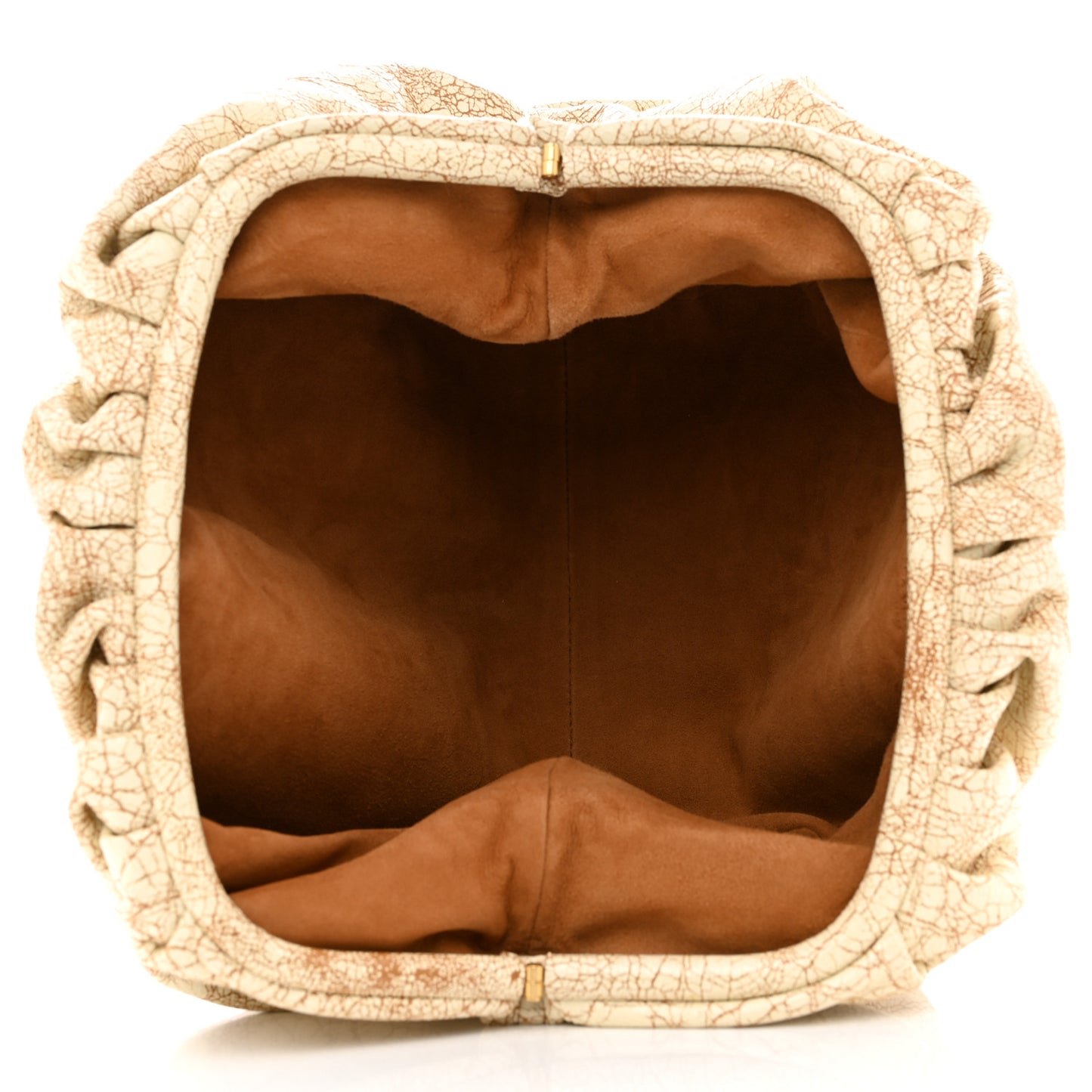 Crackled Calfskin The Pouch Oversized Clutch Zabaione