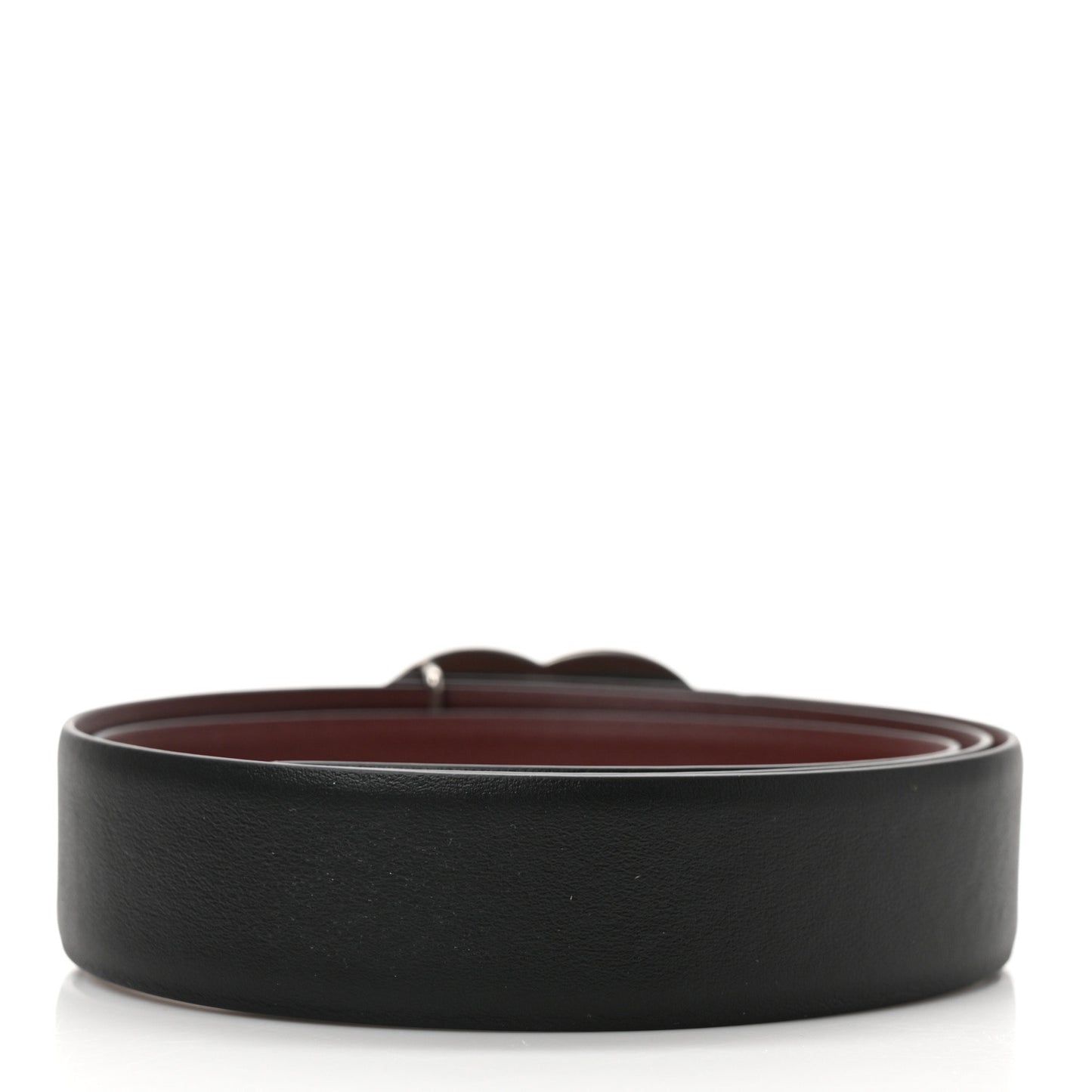 Calfskin CC Reversible Belt 85 34 Black Burgundy