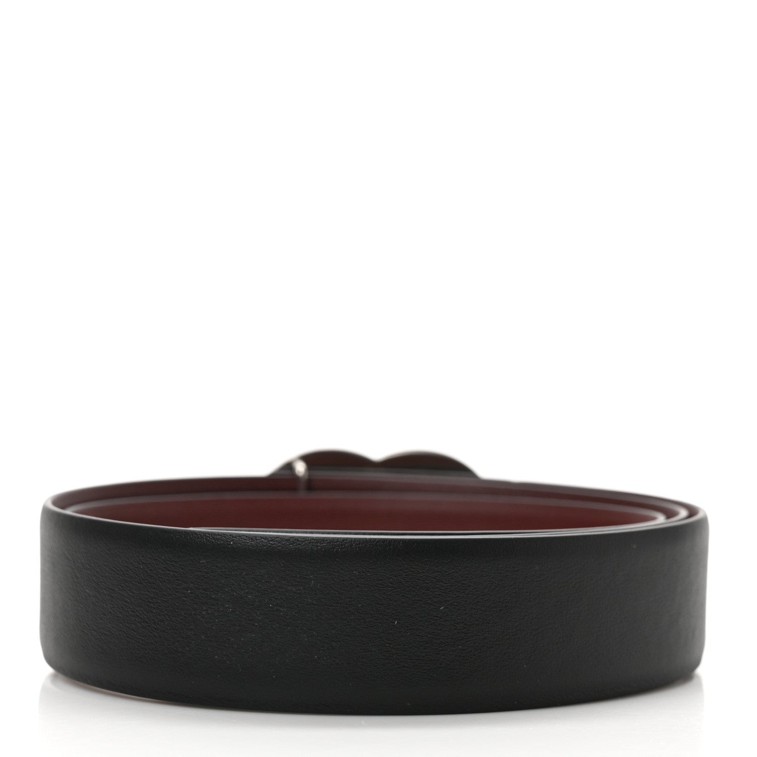 Chanel Calfskin CC Reversible Belt 85 34 Black Burgundy 2 of 6