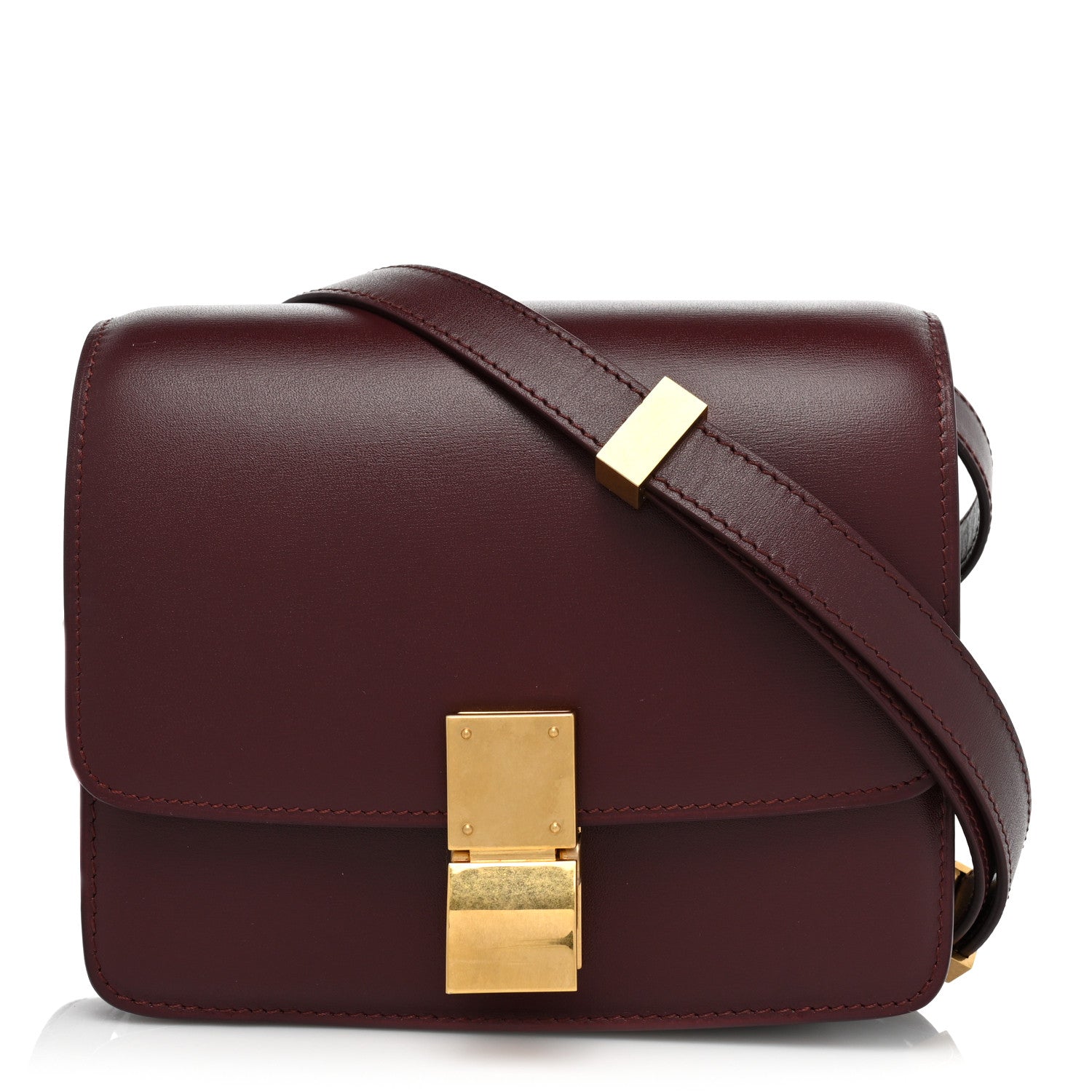 Celine Box Calfskin Small Classic Box Flap Bag Burgundy 1 of 11
