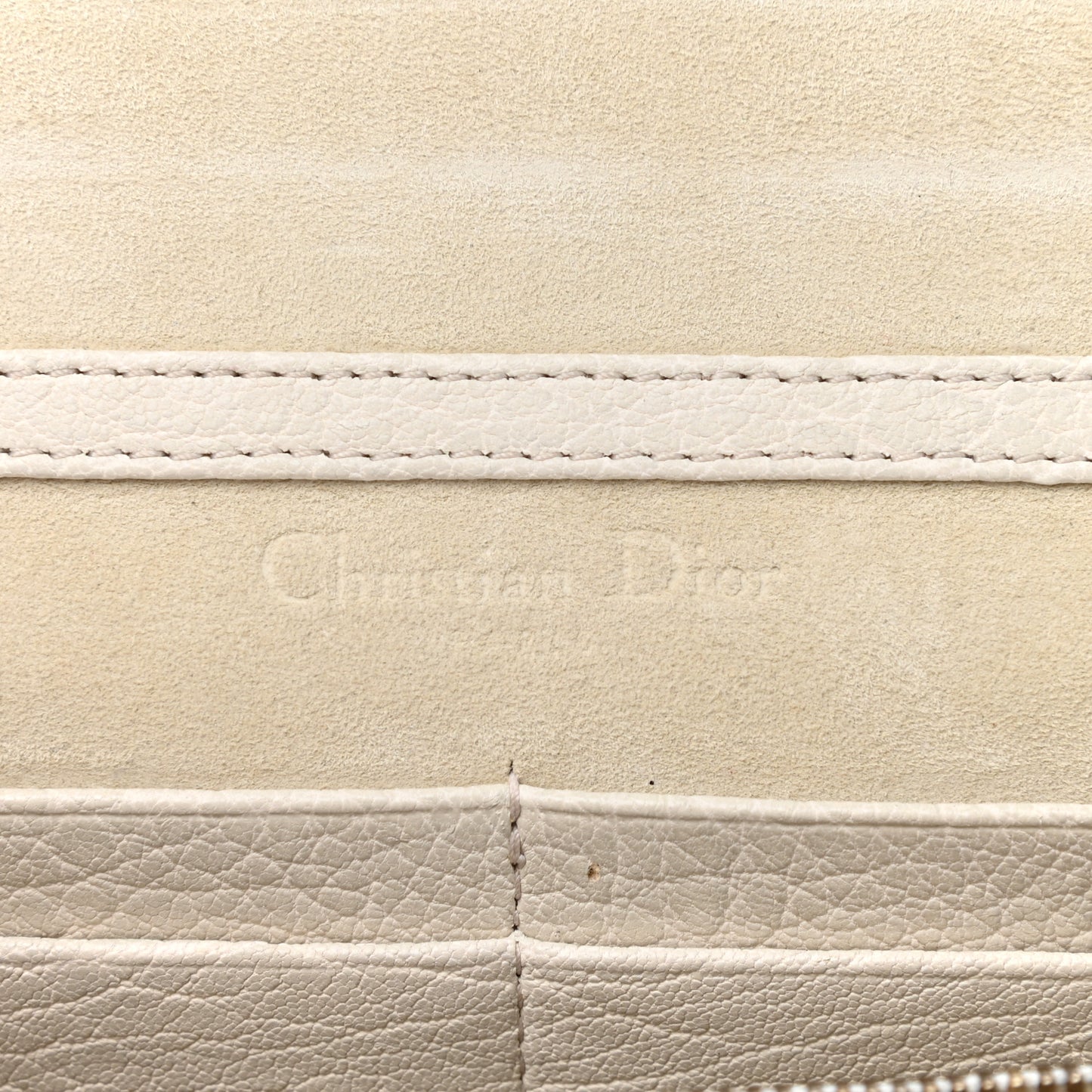 Canyon Grained Lambskin Mini J'Adior Chain Flap Bag White