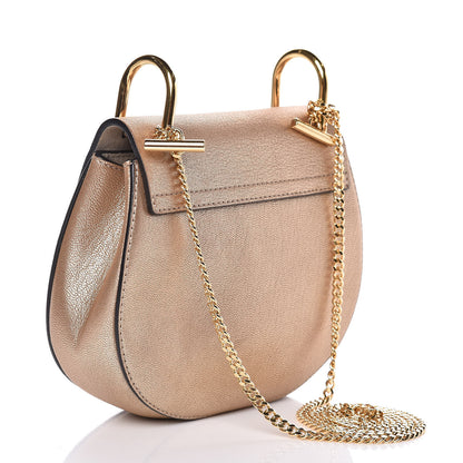 Chloe Metallic Grained Goatskin Nano Drew Shoulder Bag Abstract Gold 3 of 9
