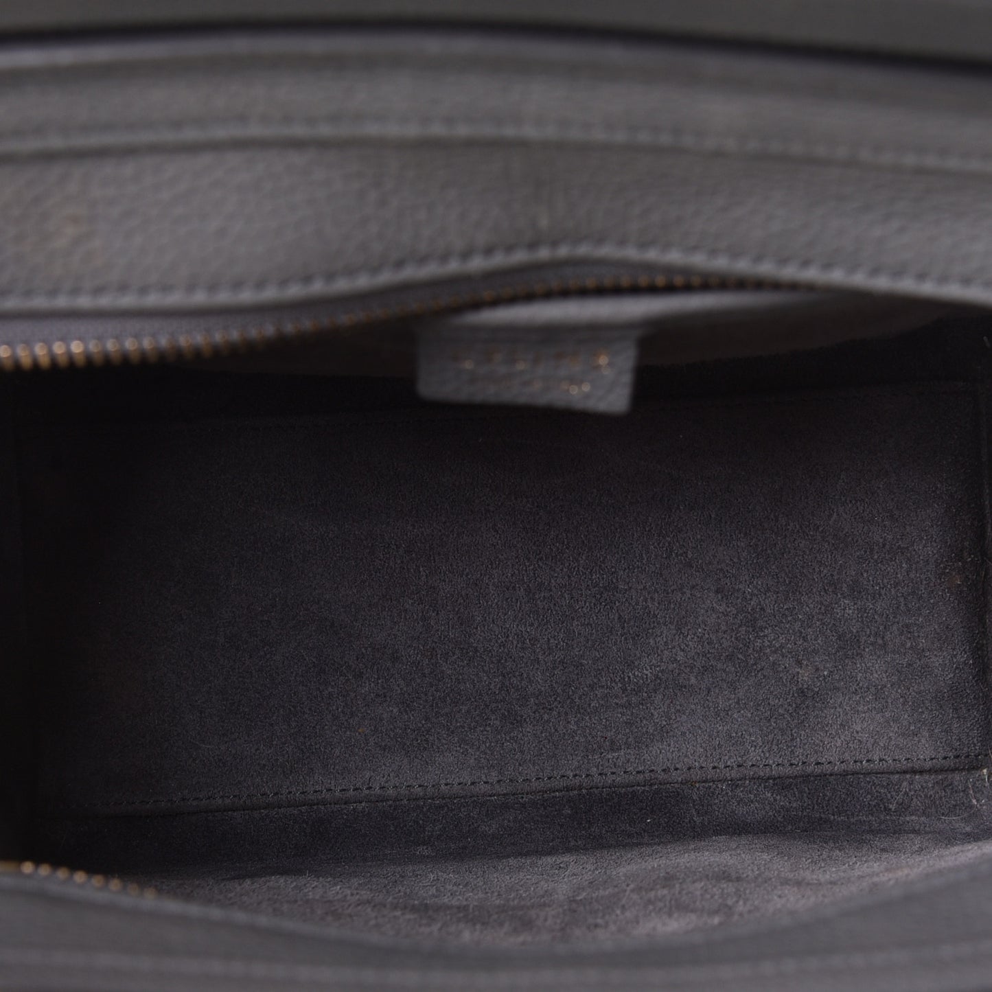 Drummed Calfskin Nano Luggage Kohl