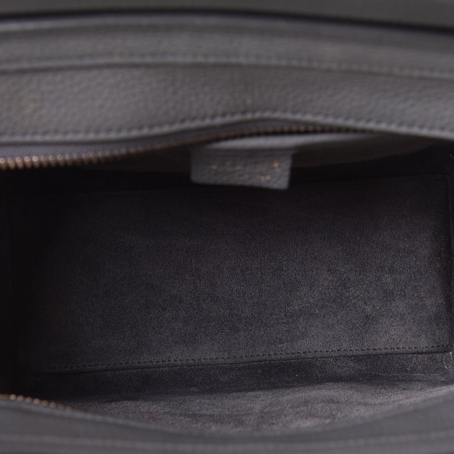Celine Drummed Calfskin Nano Luggage Kohl 6 of 7