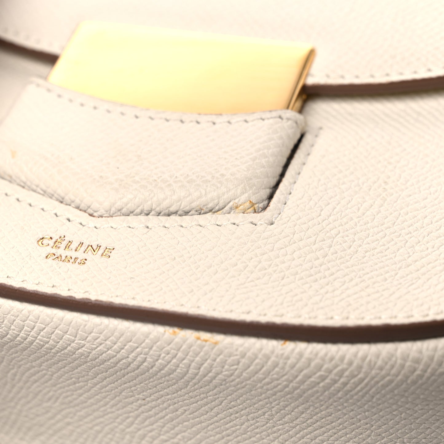 Grained Calfskin Small Trotteur White
