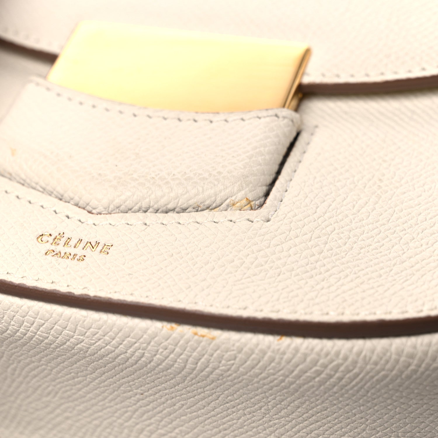 Celine Grained Calfskin Small Trotteur White 14 of 14