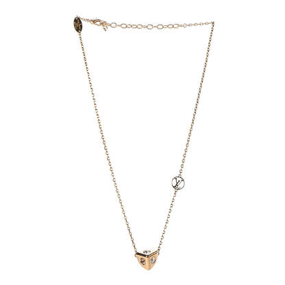 Louis Vuitton Crystal Trunkies Pendant Necklace Gold 3 of 7