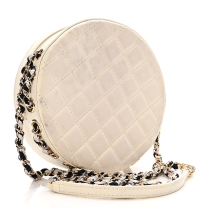 Chanel Lambskin Coco Lifesaver Round Bag Black White 2 of 15