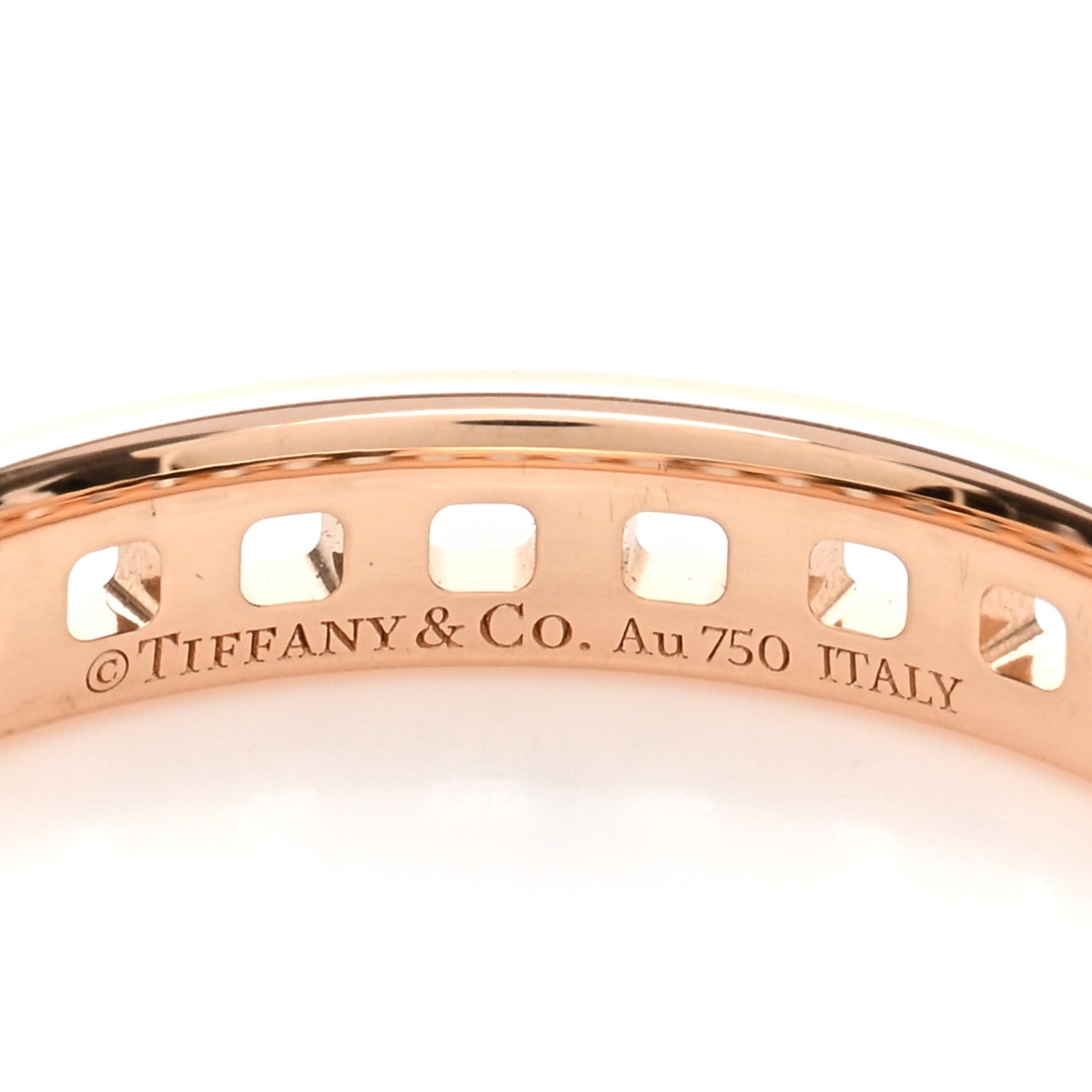 Tiffany 18K Rose Gold Narrow T True Ring 57 8 4 of 5