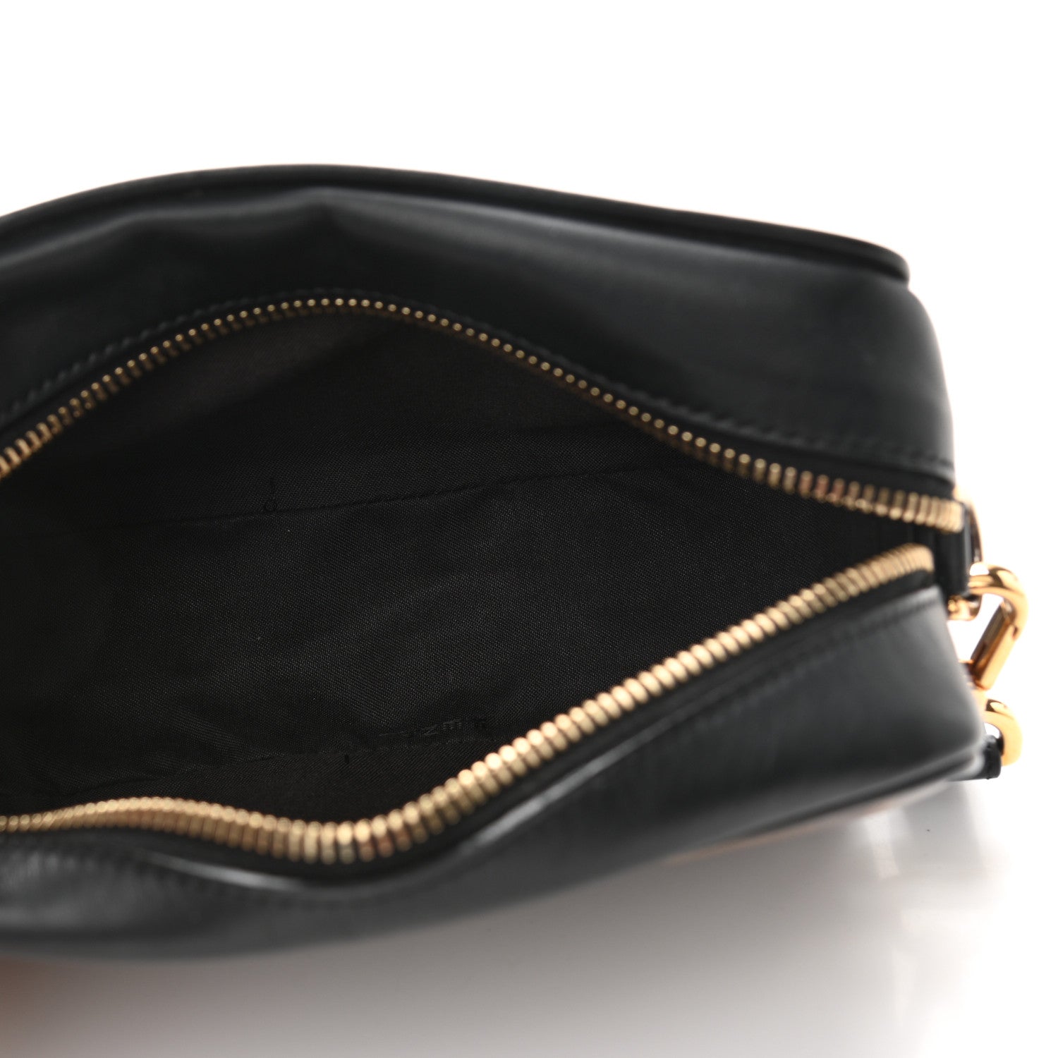 Fendi Glazed Fabric Vitello Century FF 1974 Stamp Patch Mini Camera Case Mogano Panna Black 5 of 11