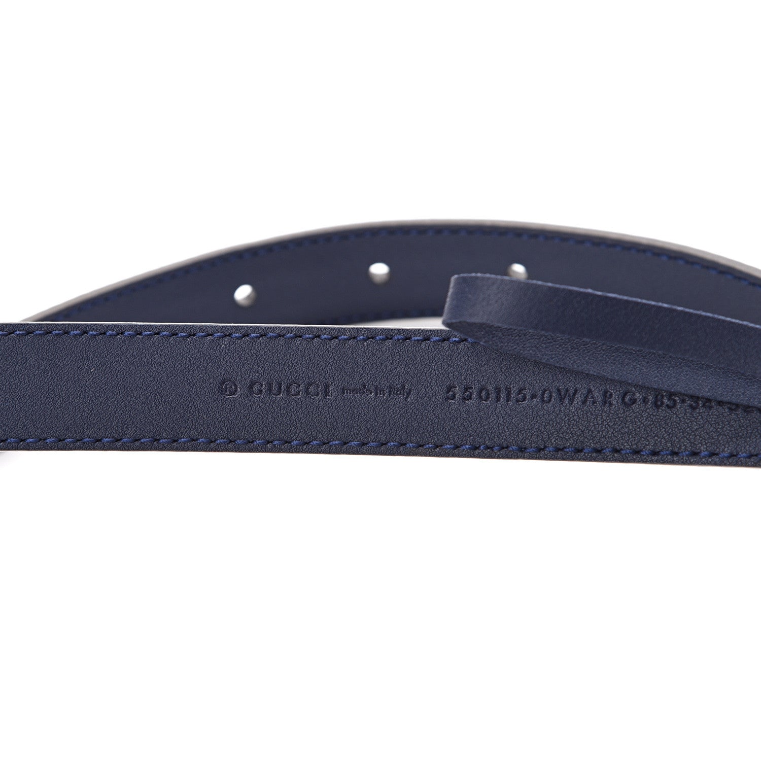 Gucci Calfskin Sylvie Stripe Torchon Double G 20mm Belt 85 34 Maritime Hibiscus Red Mystic White 3 of 7