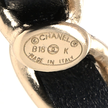 Chanel Lambskin Chain Logo Brooch Black Gold 4 of 4