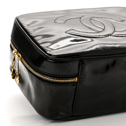 Chanel Patent CC Vanity Cosmetic Case Black 9 of 10