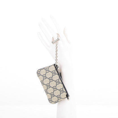 Gucci GG Supreme Monogram Key Case Beige Blue 2 of 7