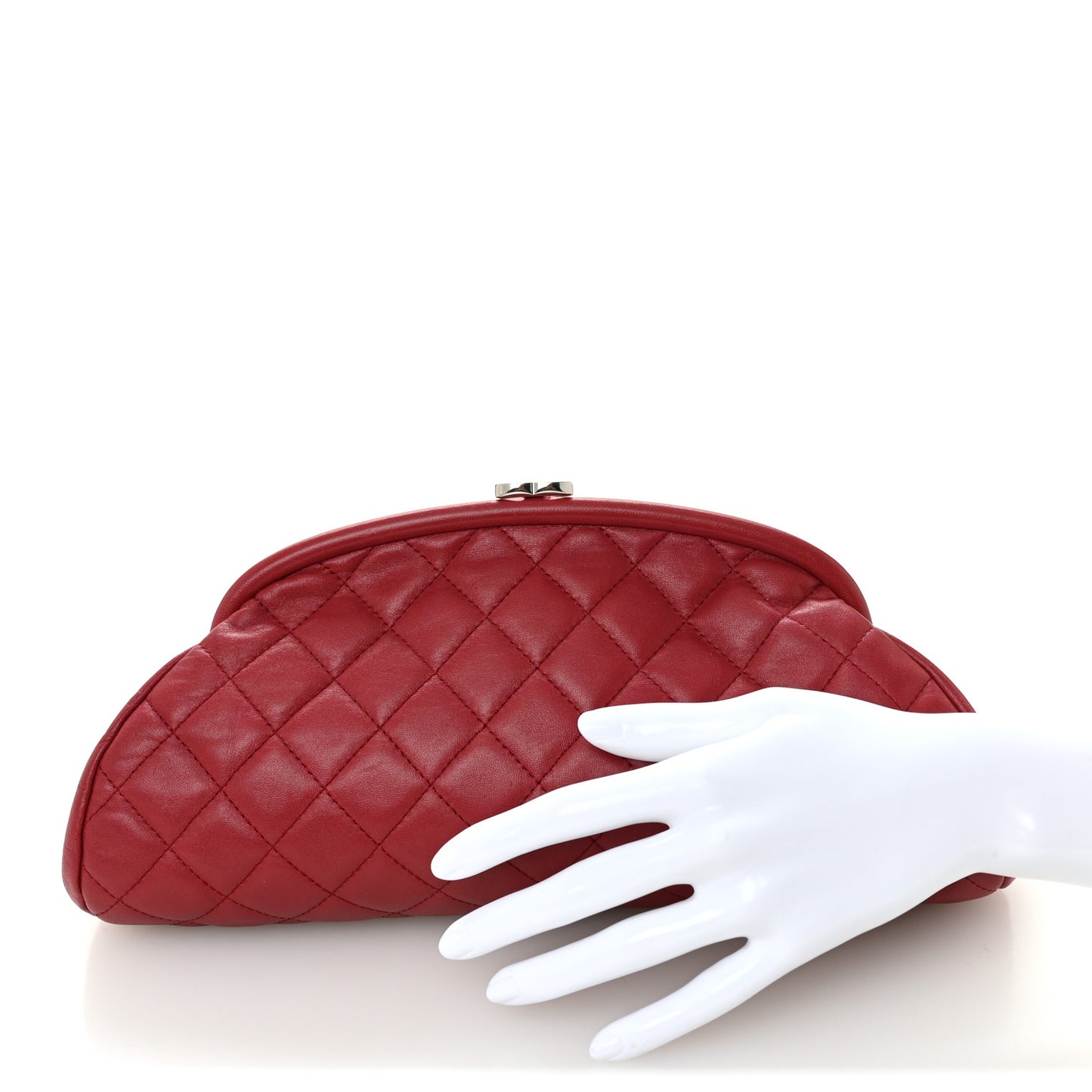 Lambskin Quilted Timeless Clutch Red