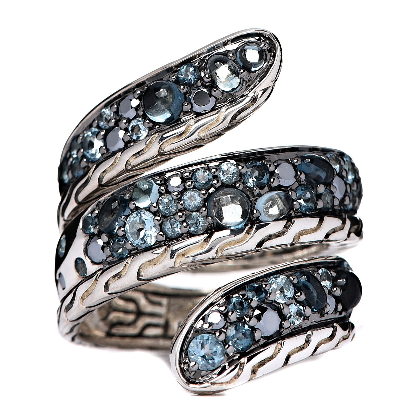 Sterling Silver Blue Topaz Classic Chain Ring 55 7