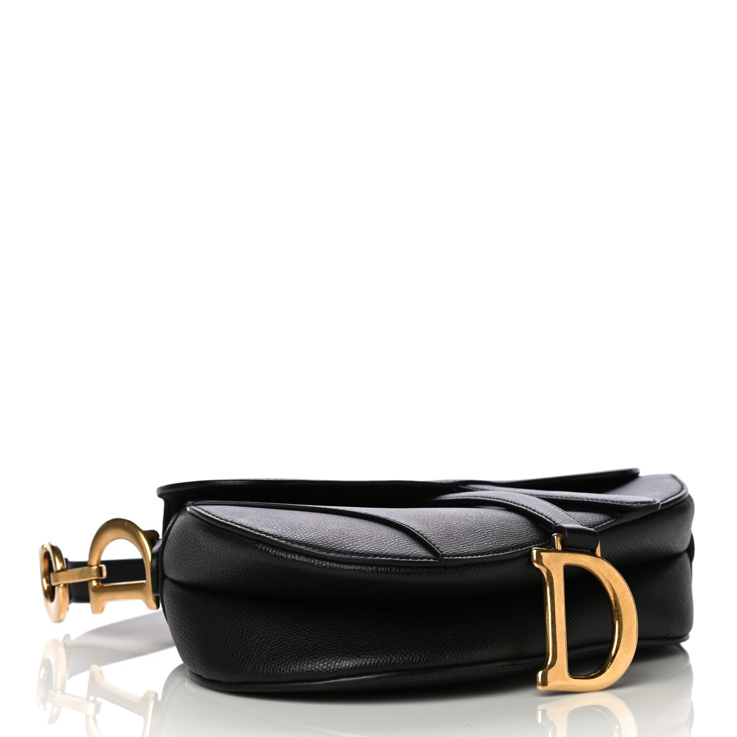Christian Dior Grained Calfskin Saddle Bag Black 3 of 10