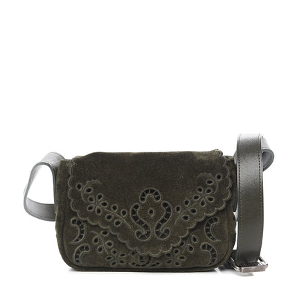 Chanel Suede Embroidered Flap Dark Green 1 of 10