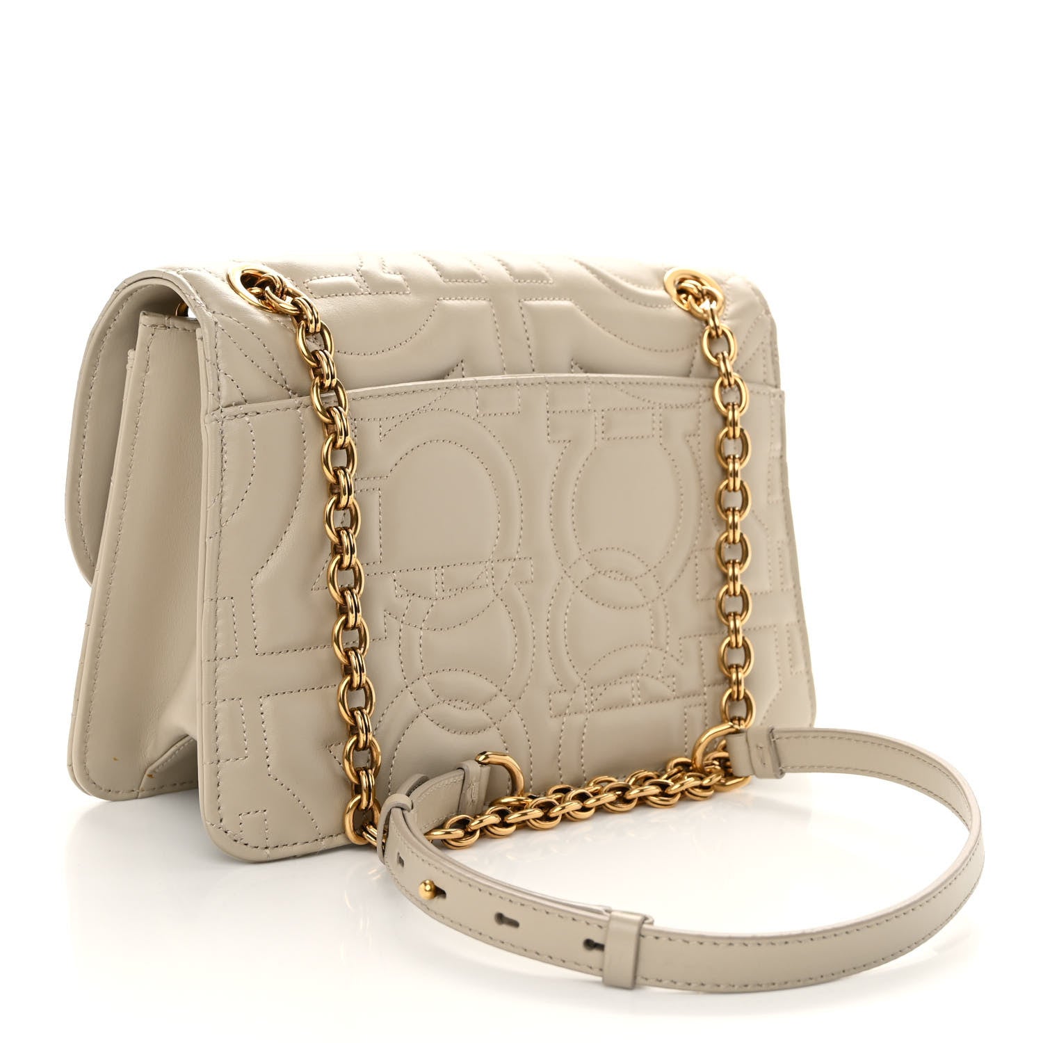 Salvatore Ferragamo Calfskin Quilted Gancini Flap Bag Peony 3 of 11