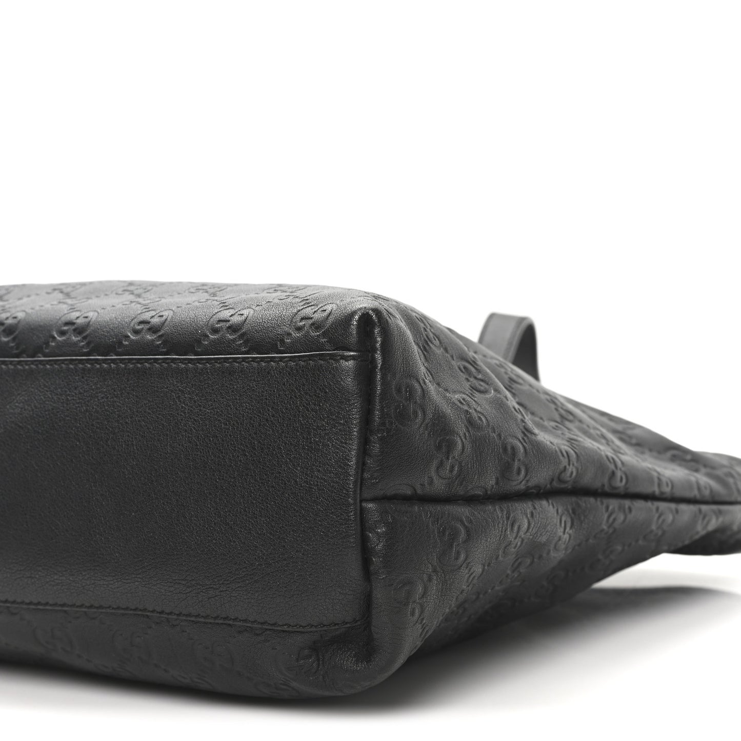 Guccissima Medium Zippered Shopping Tote Black