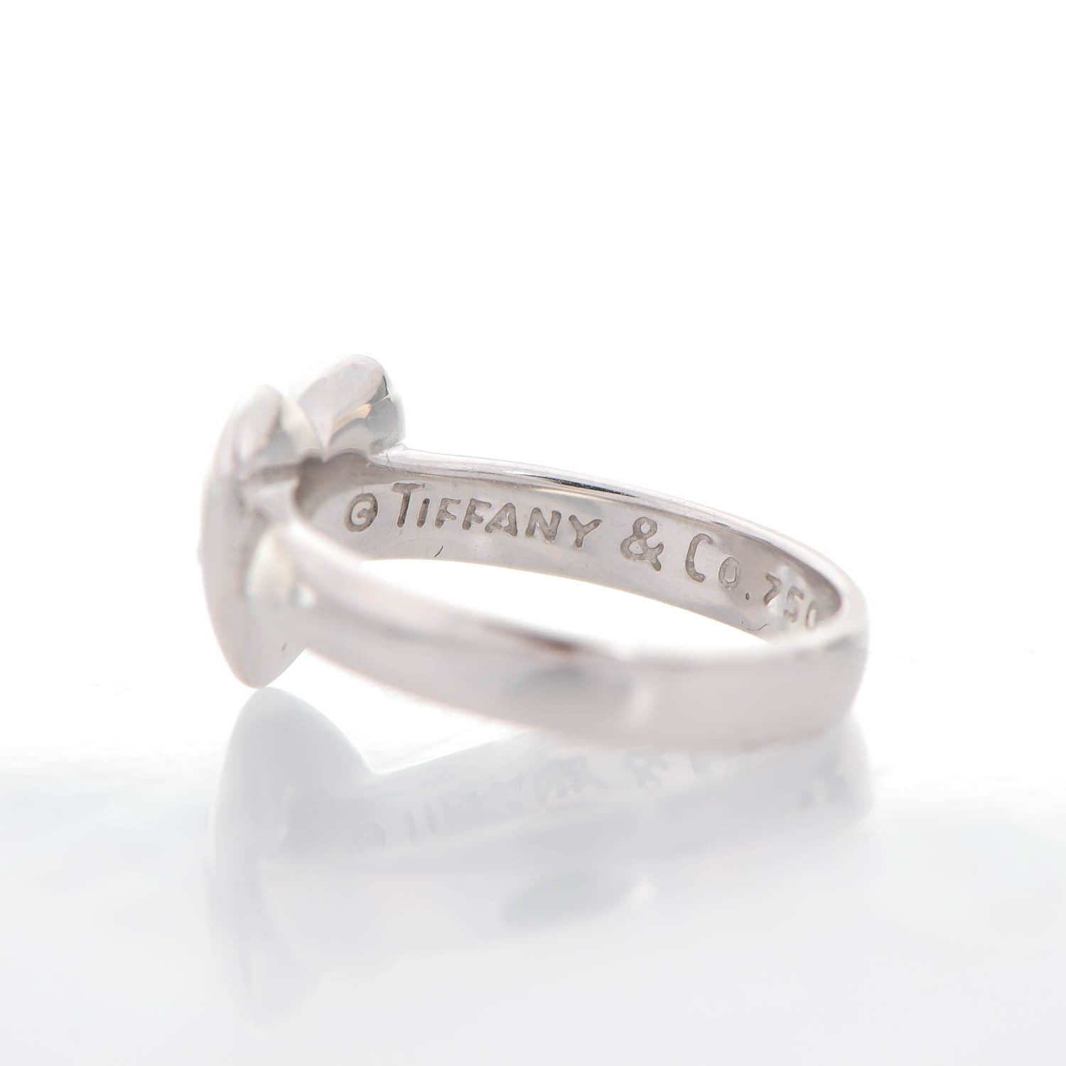 Tiffany 18K White Diamond Etoile Heart Band Ring 5 4 of 7
