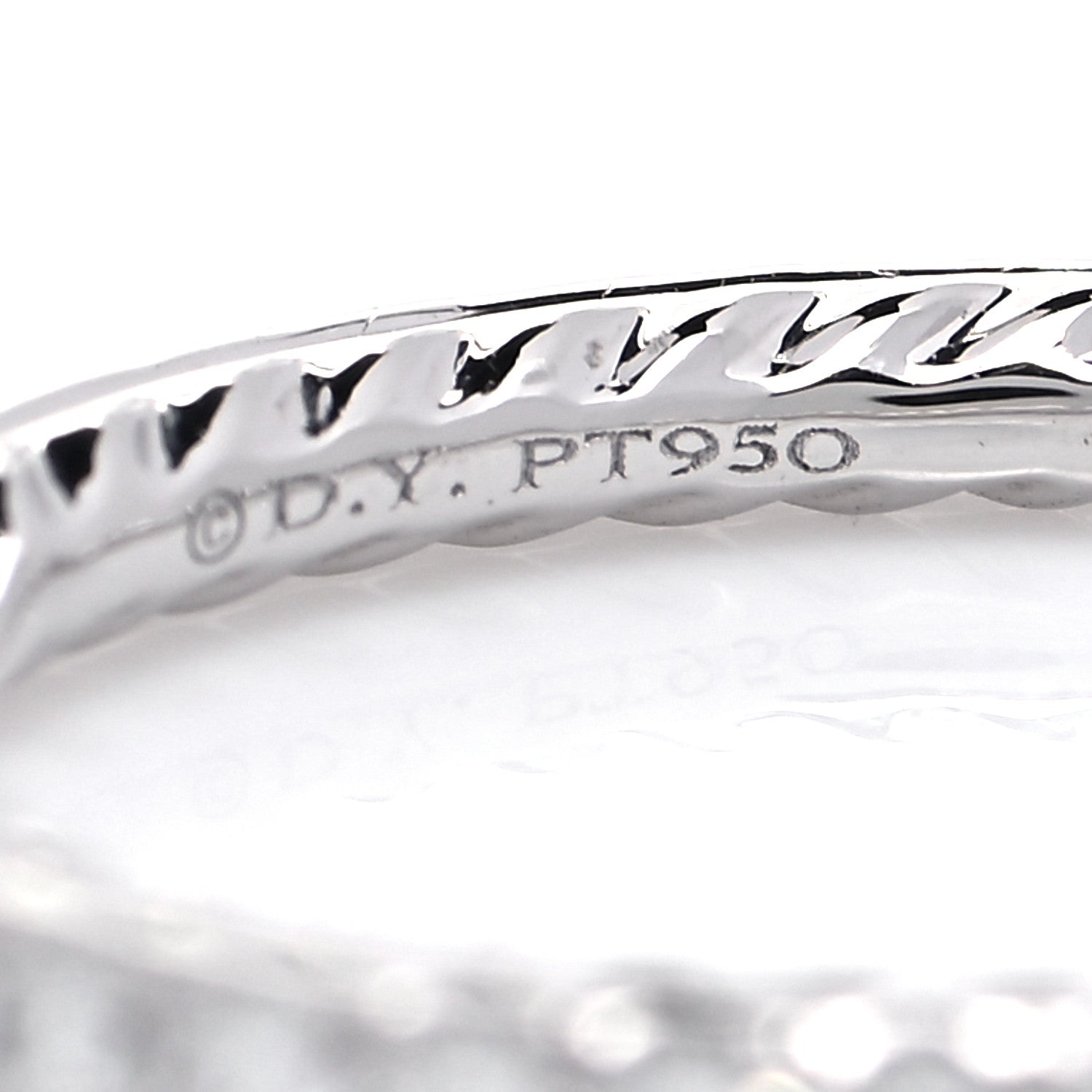 David Yurman Platinum Diamond 1.8mm Eden Eternity Wedding Band Ring 48 4.5 4 of 5