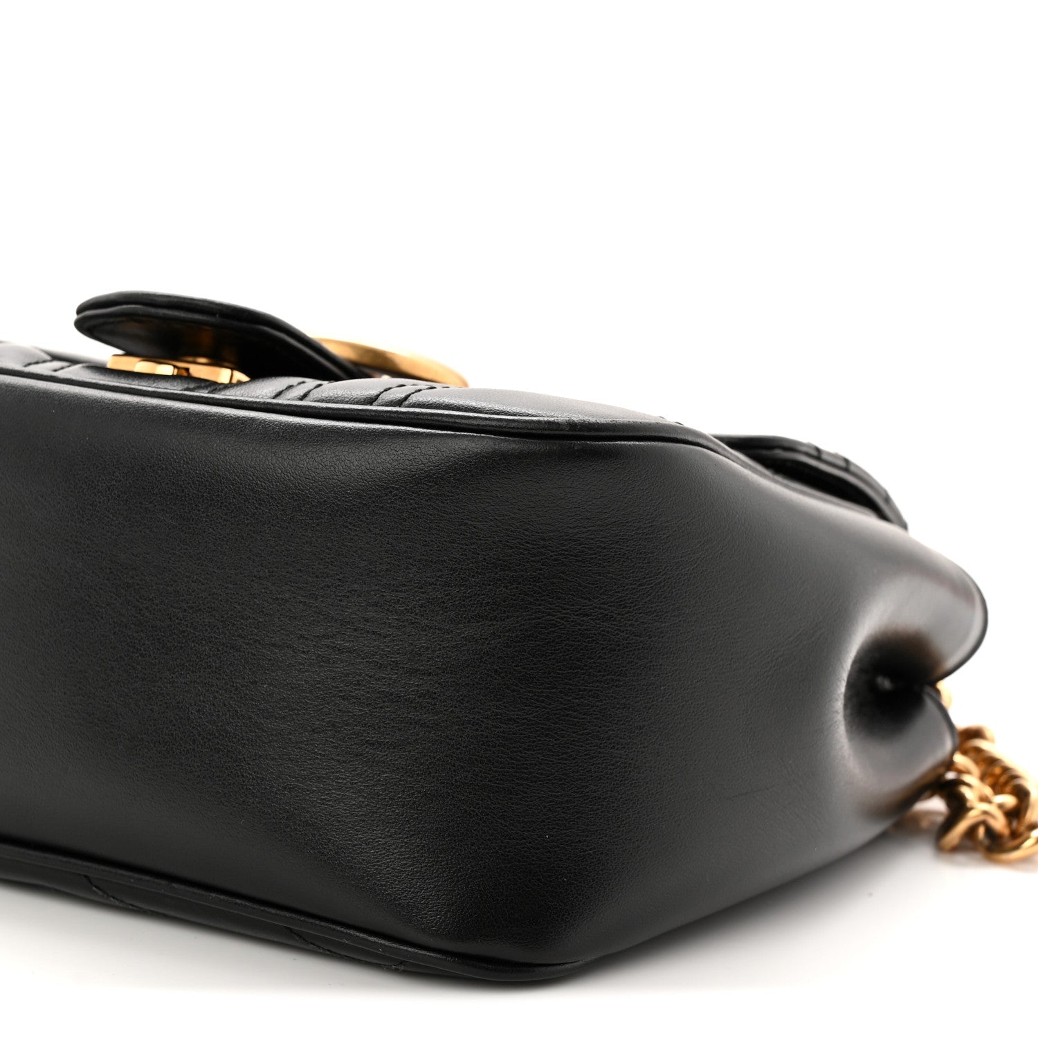Gucci Calfskin Matelasse Mini GG Marmont Square Shoulder Bag Black 10 of 11