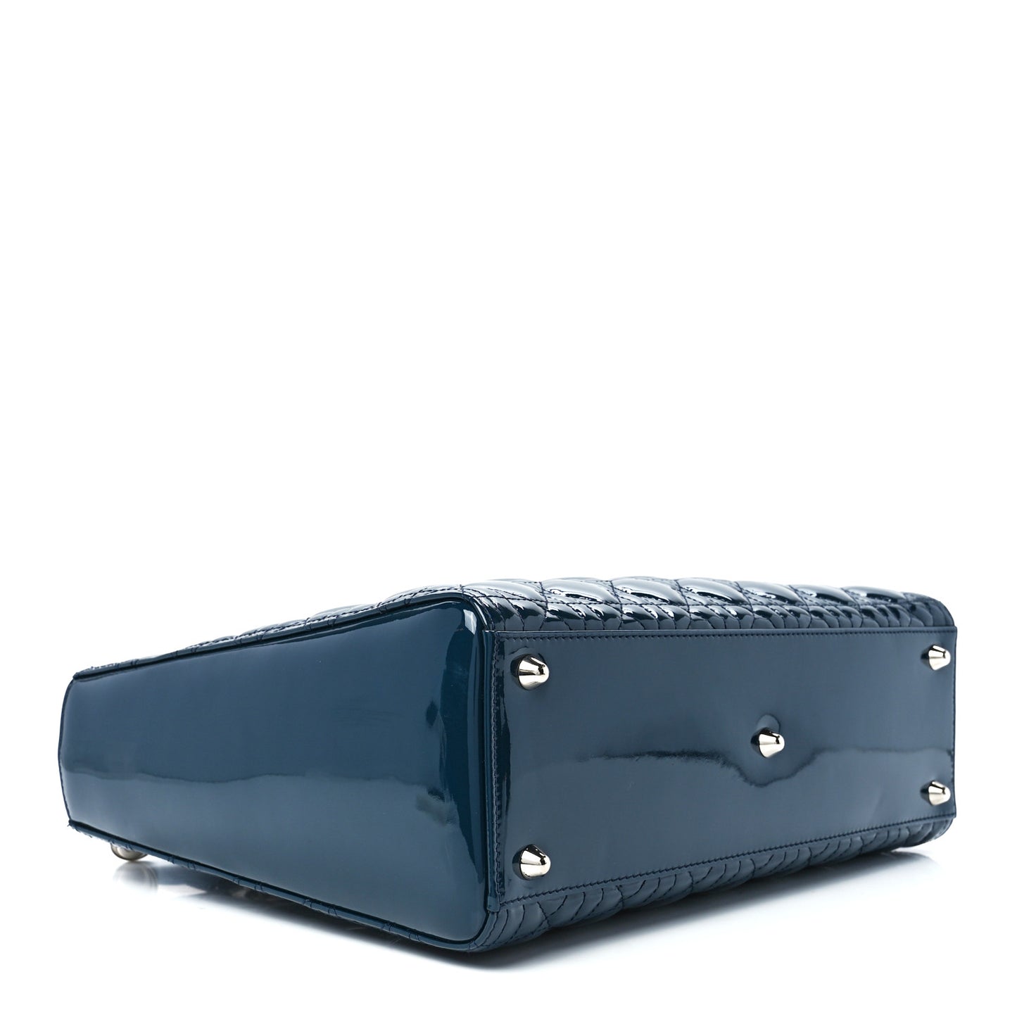 Patent Cannage Large Lady Dior Blue