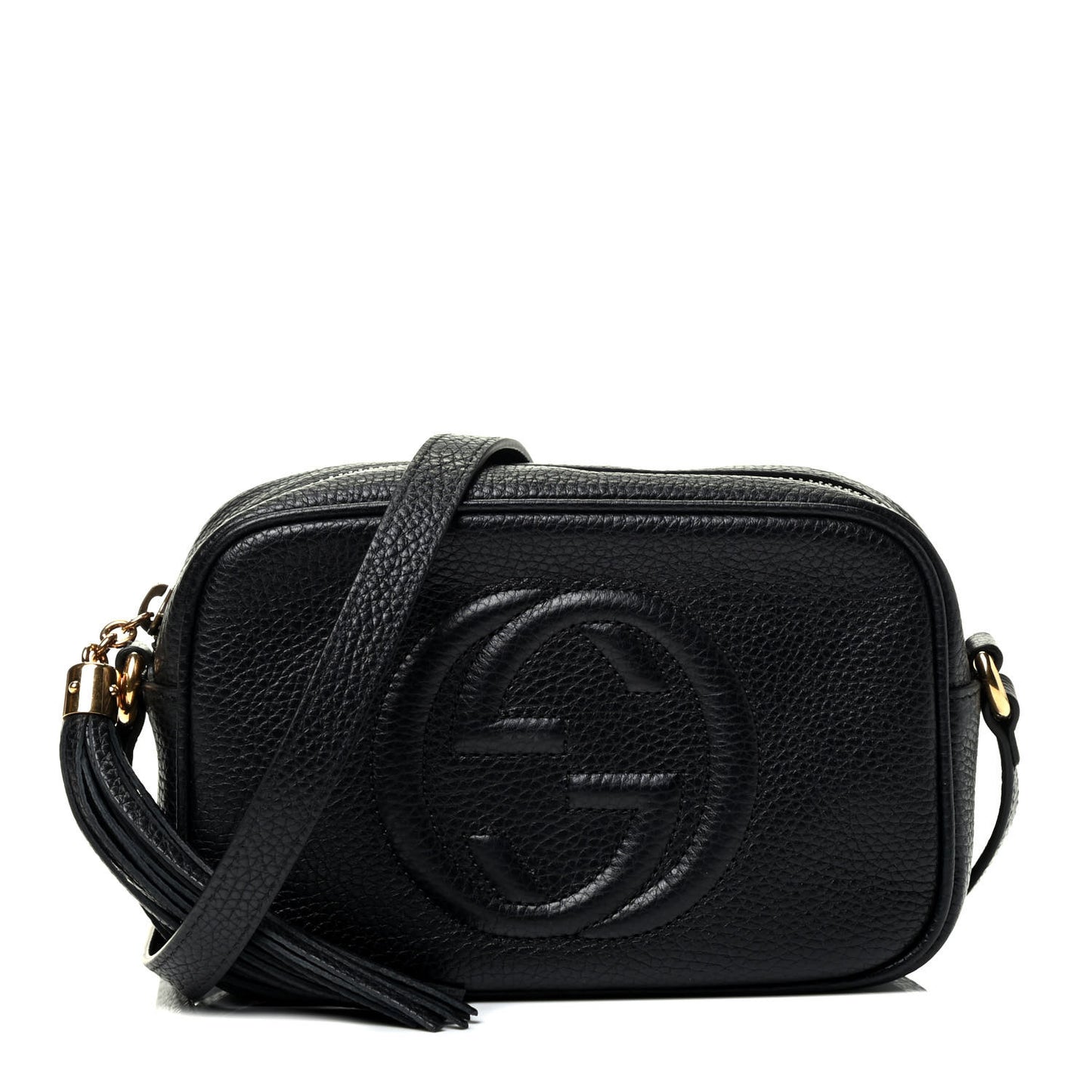 Pebbled Calfskin Mini Soho Disco Bag Black