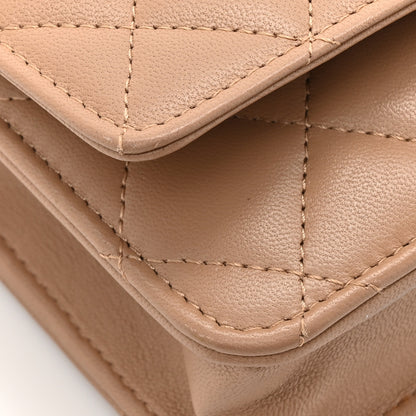 Chanel Lambskin Quilted Trendy CC Wallet On Chain WOC Beige 12 of 12