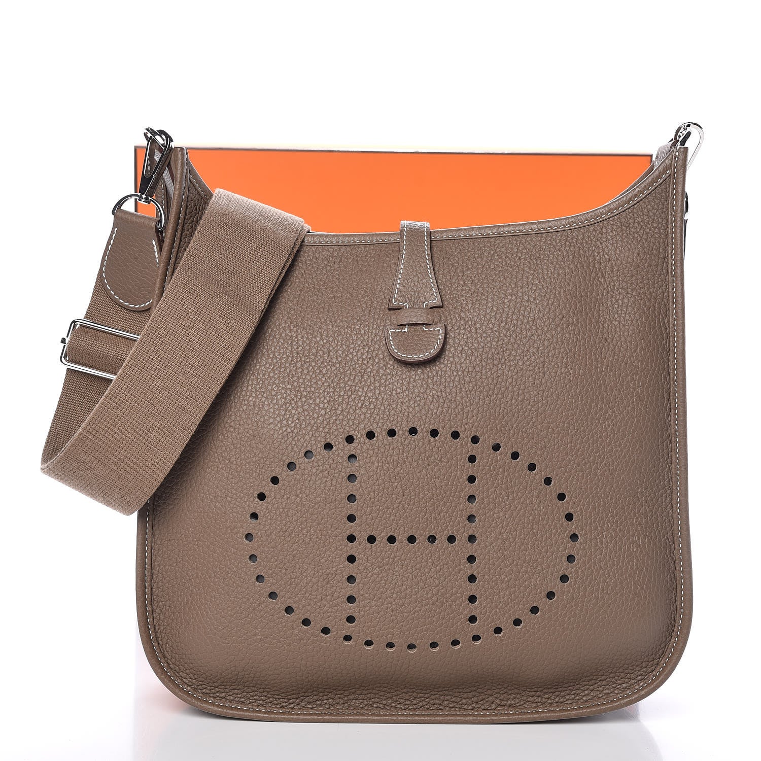 Hermes Taurillon Clemence Evelyne III PM Etoupe 10 of 10