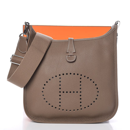 Hermes Taurillon Clemence Evelyne III PM Etoupe 10 of 10