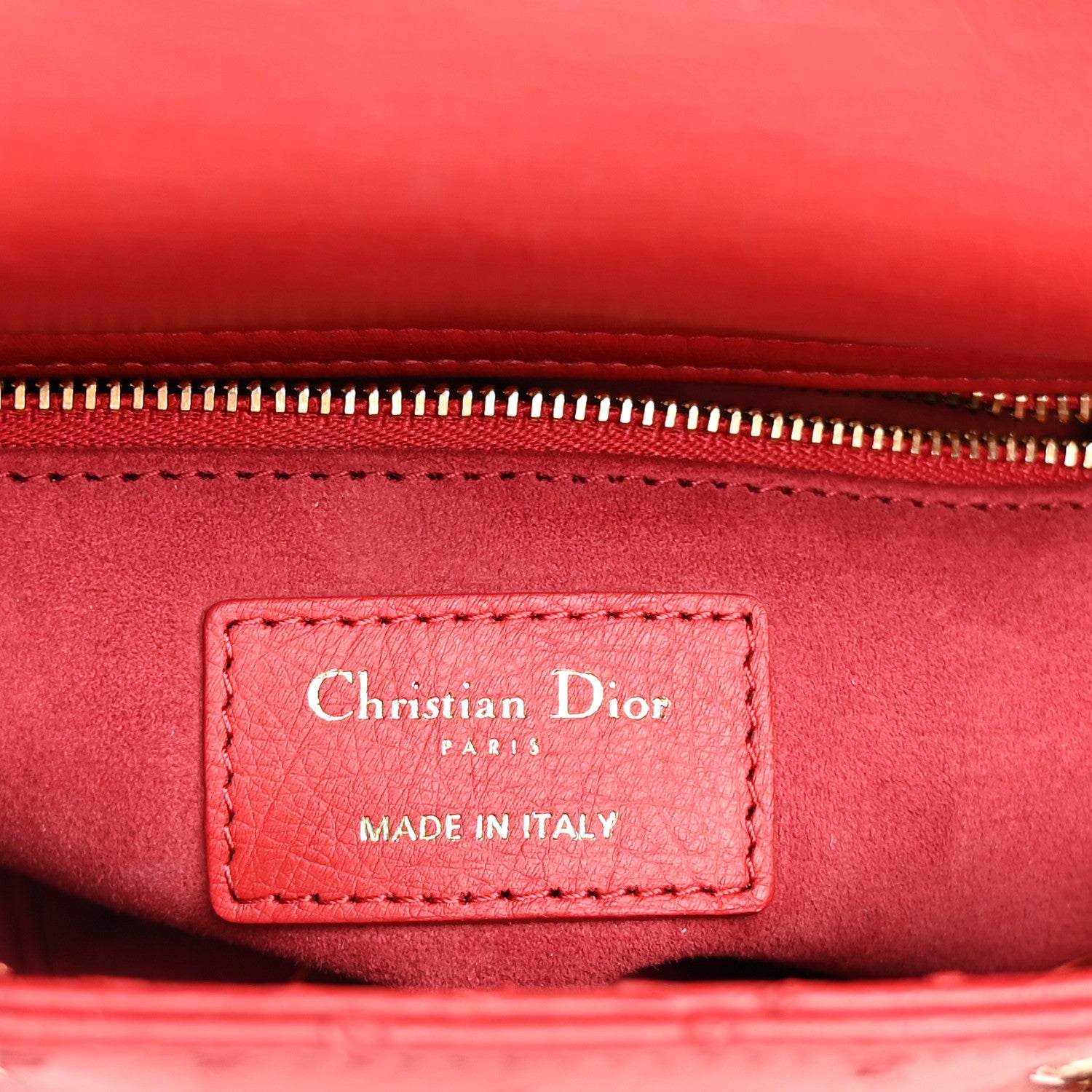 Christian Dior Ostrich Small Lady Dior Red 6 of 9