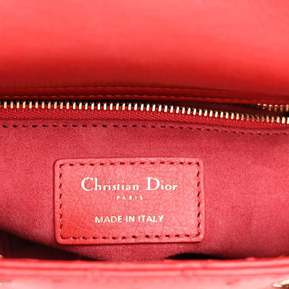 Christian Dior Ostrich Small Lady Dior Red 6 of 9