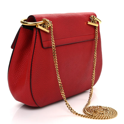 Chloe Grained Lambskin Drew Shoulder Bag Plaid Red 3 of 11