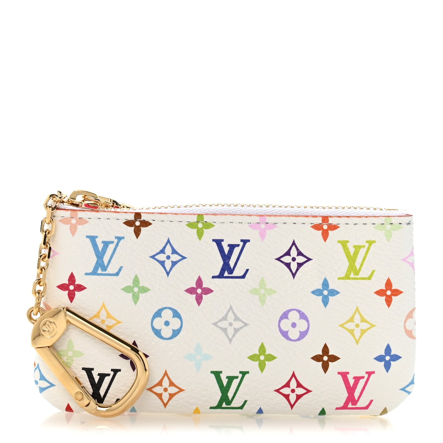 LV X TM Monogram Multicolor Key Pouch White