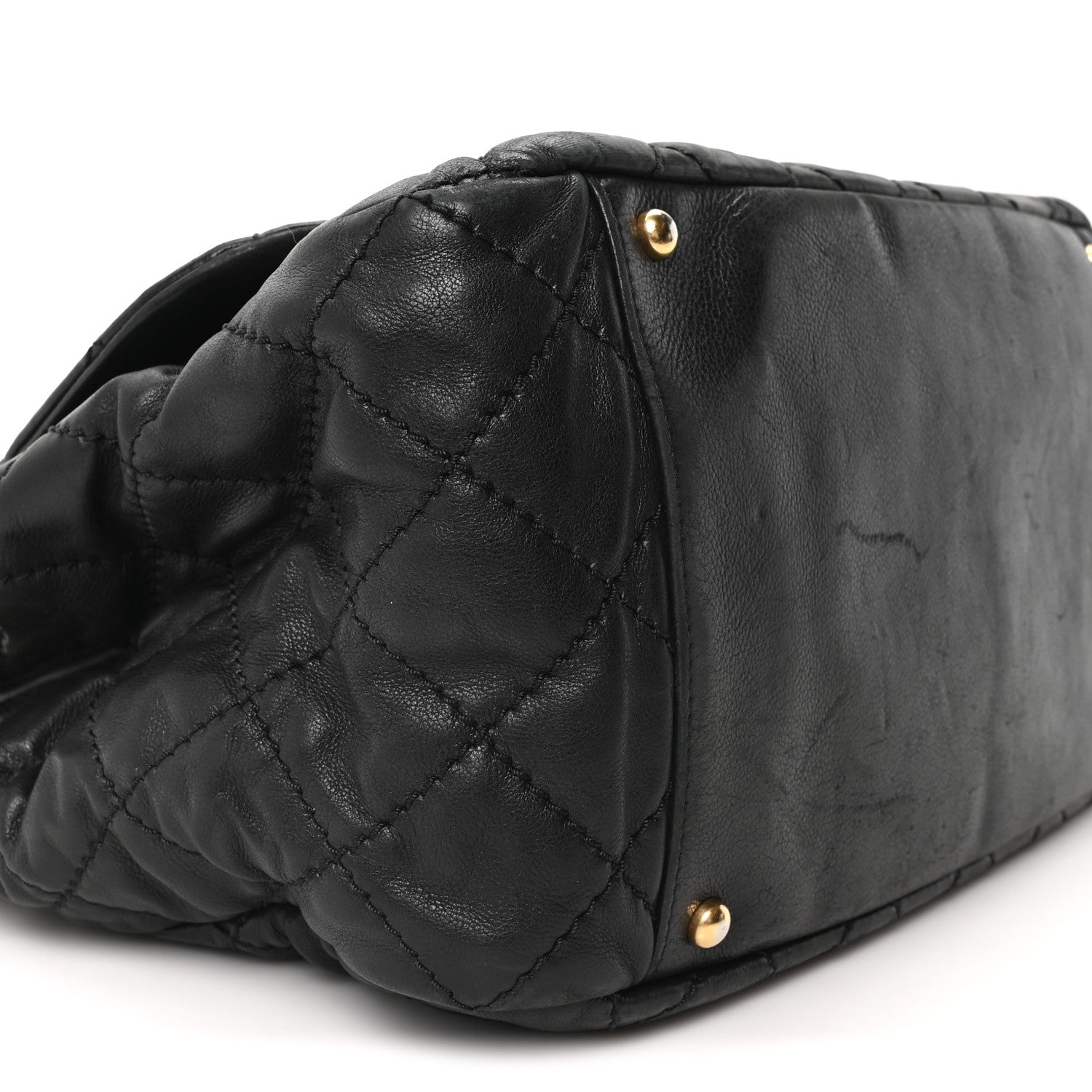 Chanel Aged Calfskin Quilted Accordion Flap Black 9 of 10