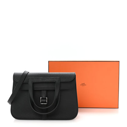 Hermes Taurillon Clemence Halzan 25 Black 11 of 11