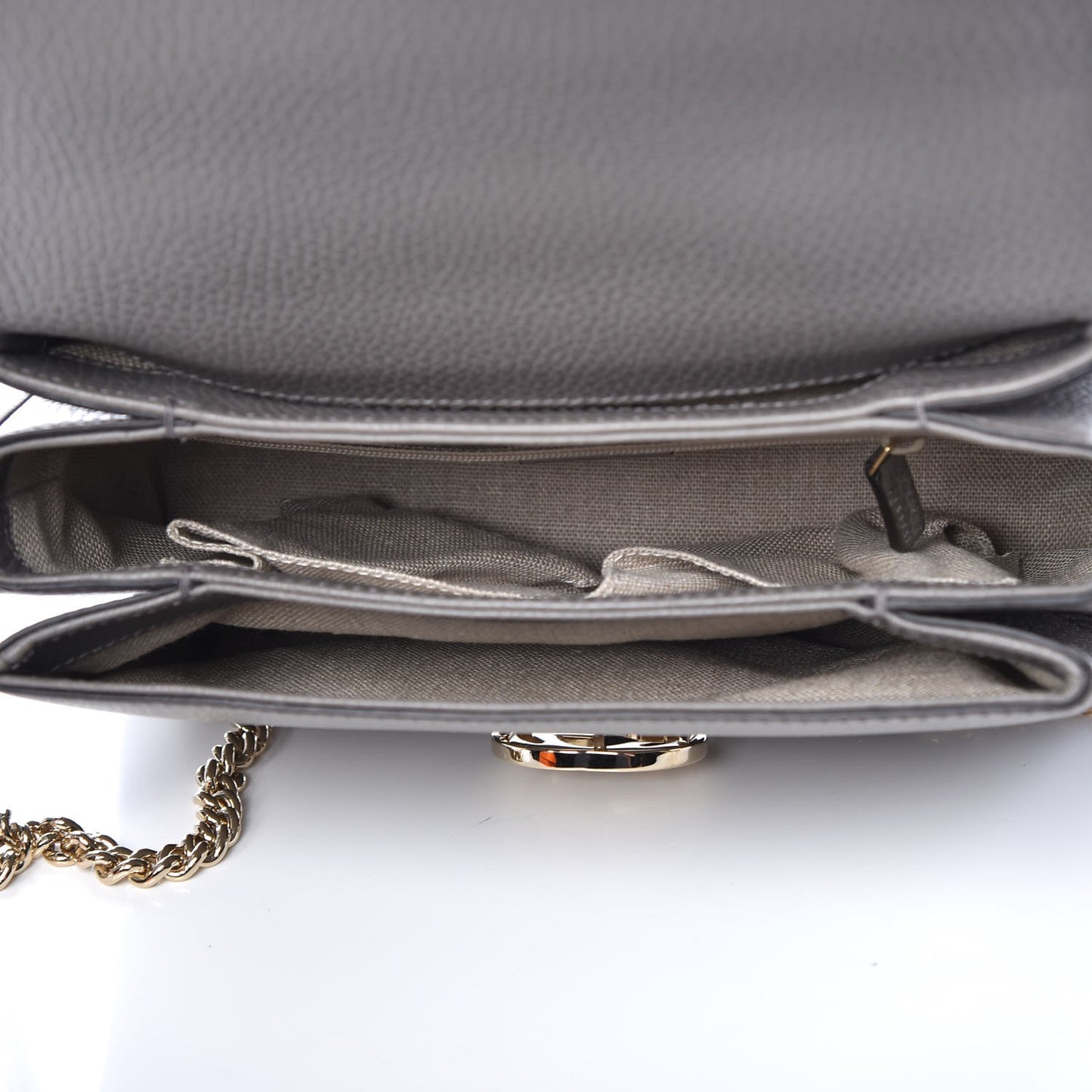 Dollar Calfskin Interlocking G Top Handle Shoulder Bag Loess