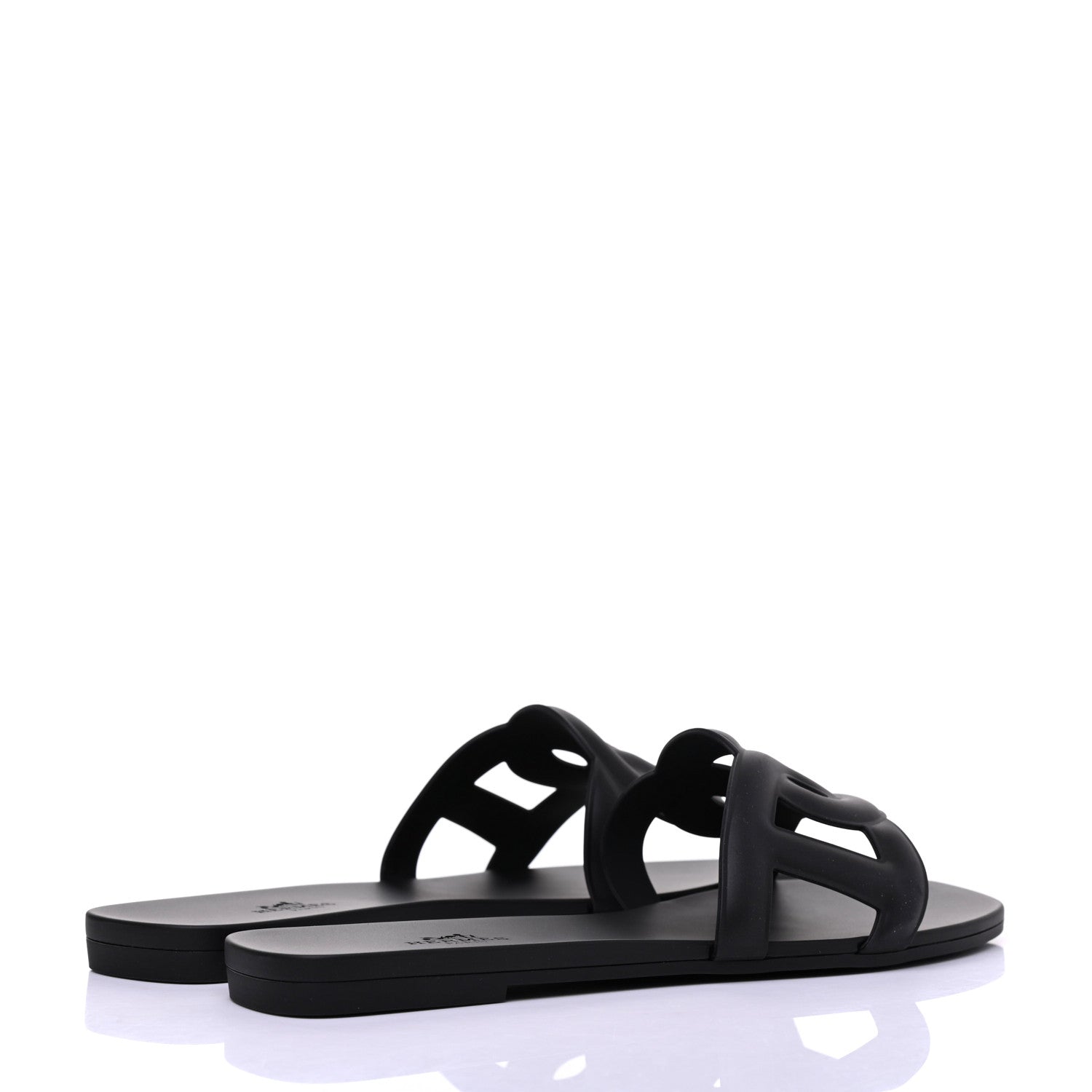 Hermes Rubber Aloha Sandals 39 Black 4 of 10