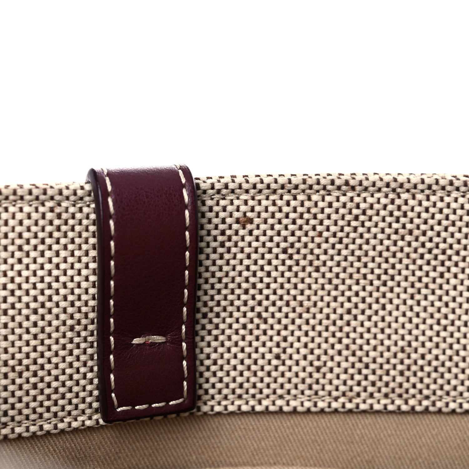 Chloe Cotton Calfskin Embroidered Medium Woody Ribbon Tote Burgundy 12 of 13