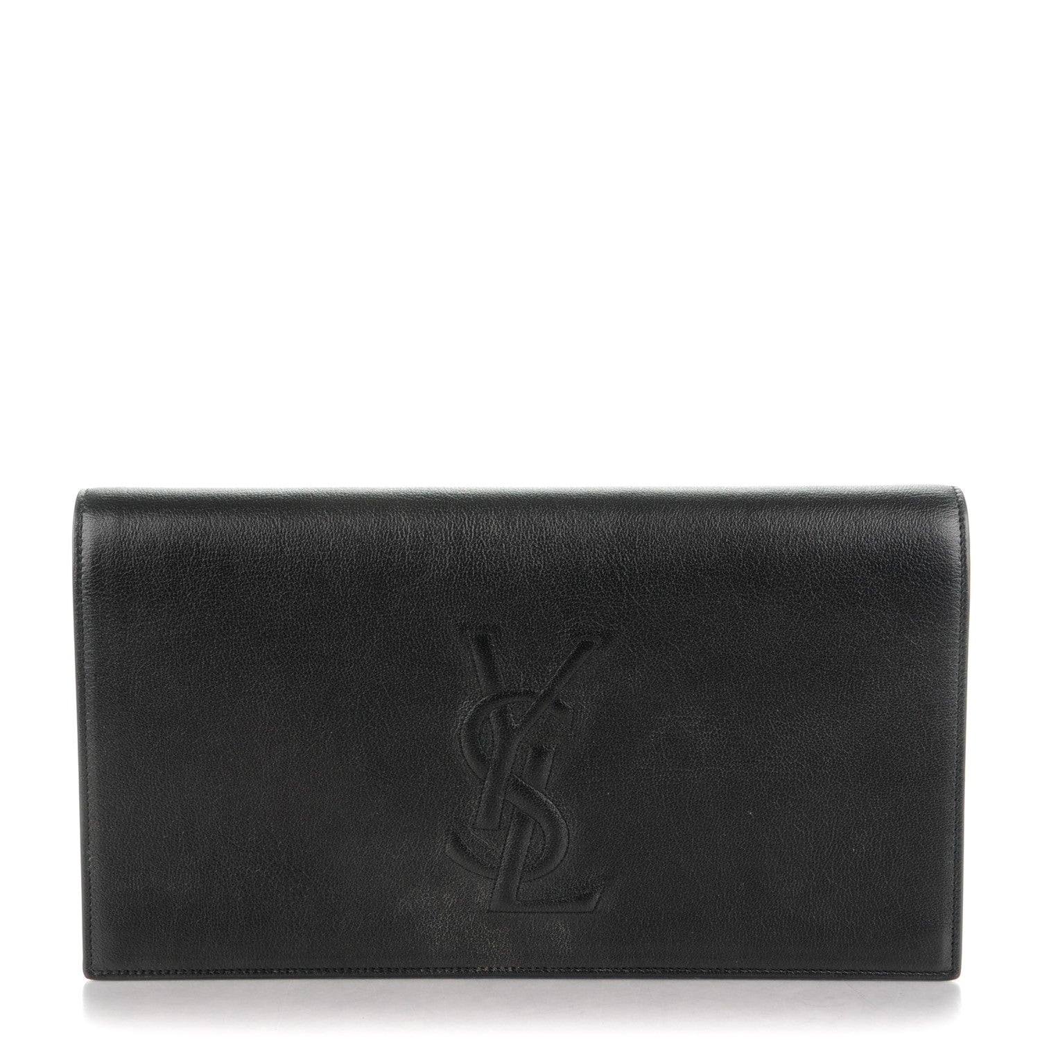 Saint Laurent Calfskin Monogram Large Belle De Jour Clutch Black 1 of 7