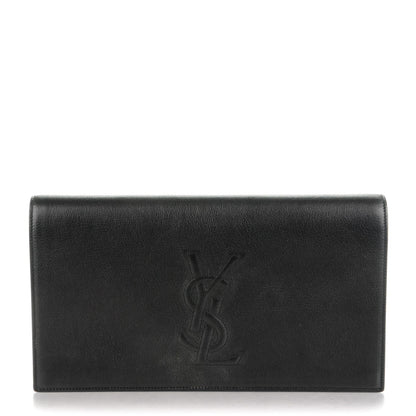 Saint Laurent Calfskin Monogram Large Belle De Jour Clutch Black 1 of 7