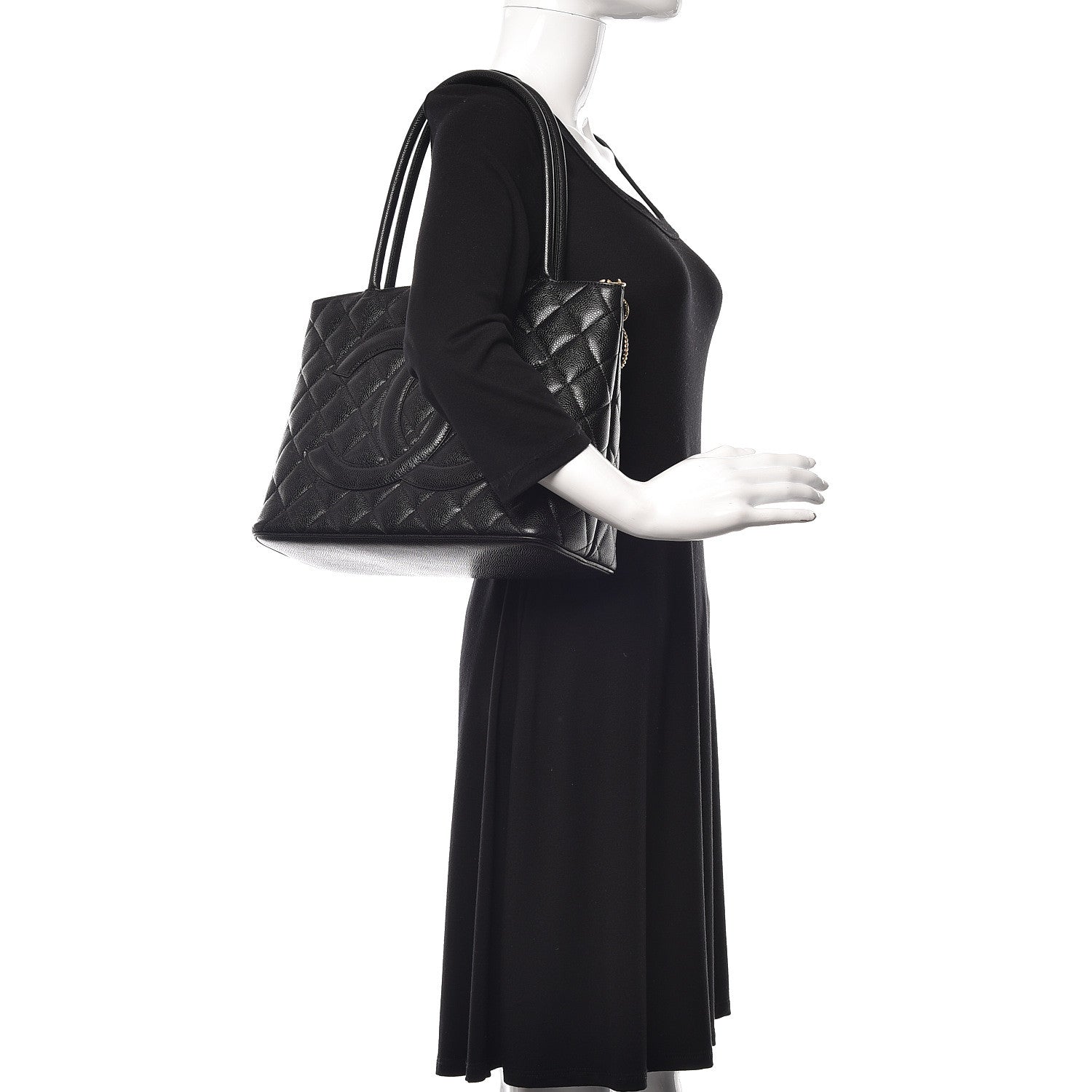 Chanel Caviar Quilted Medallion Tote Black 2 of 12
