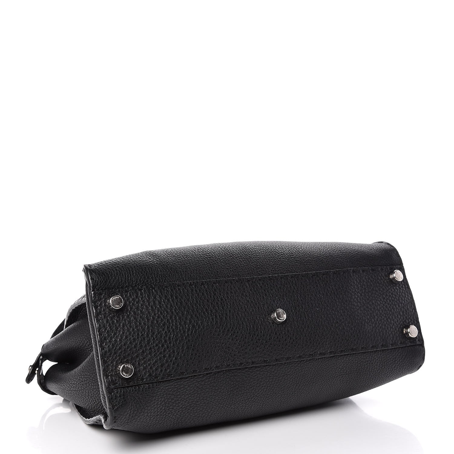 Fendi Cuoio Romano Selleria Bi-Color Medium Peekaboo Iconic Satchel Black Mou 5 of 13